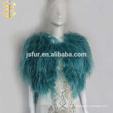 Wedding hotsale fur clothes genuine bridal orstrich feather fur shawl